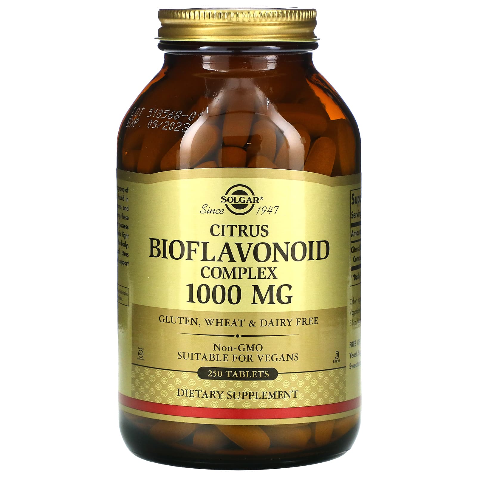Solgar, Citrus Bioflavonoid Complex, 1,000 mg, 250 Tablets UPC 033984009219 | HiLife Vitamins
